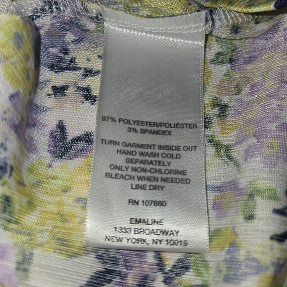 Emaline Woman Petite 2X Top Floral Blouse Micro Pleats Flowy Casual Career New - Picture 13 of 13